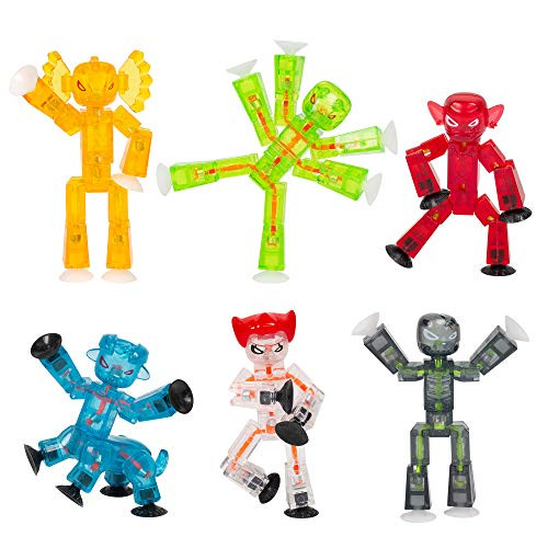 Zing Stikbot Monsters Complete Set of 6 Stikbot Poseable Monster Action Figures Includes Giggles Goblin Insector Grim Aquafang and Kyron