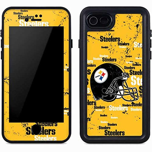 Skinit Waterproof Phone Case Compatible with iPhone 8 - Officially Licensed NFL Pittsburgh Steelers - Blast Design