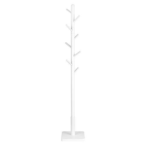 VASAGLE Coat Rack Solid Coat Stand Hall Tree 8 Hooks White URCR010W02