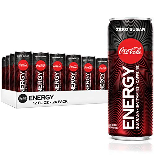 Coke Energy Zero Sugar Energy Drinks with Vitamin B6 Vitamin B3  and  Guarana 144 mg Caffeine 12 fl oz 24 Pack