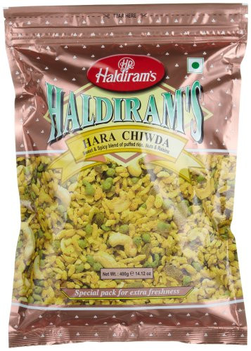 Haldiram Hara Chiwda 14.12-Ounce Pouch  Pack of 5