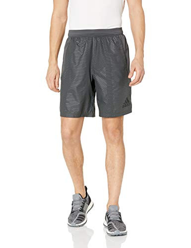 adidas Mens 4KRFT Woven 10-inch Embossed Graphic Shorts Grey X-Large