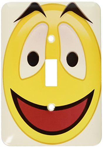 3dRose Lsp_19402_1 Smiley Face 3 A Yellow and Black Happy Face with A Big Smile and Eyebrows Single Toggle Switch