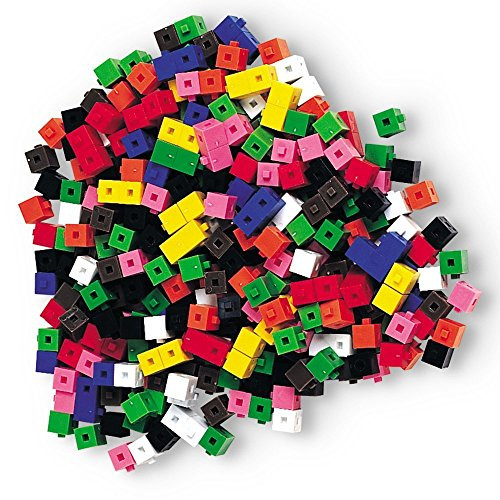 ETA hand2mind Interlocking Plastic Unit Cubes with Storage Tub (Set of 500)