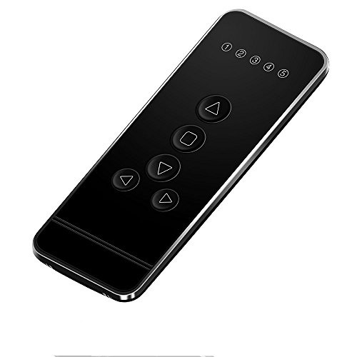 Rollerhouse RF 433.92 Remote Control for Windows Motorized Shades and Blinds, 5 Channel Transmitter, Black Color