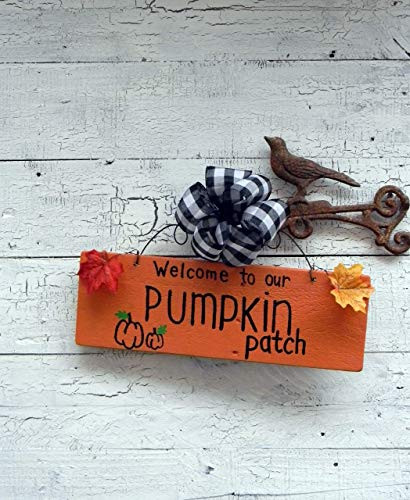 Fall Front Door Decor Welcome to Our Pumpkin Patch Wood Sign FL8