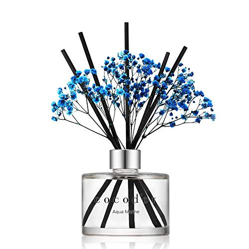 Cocodor Flower Reed Diffuser Aqua Marine 6.7oz 200ml  1 Pack Home  and  Office Decor Aromatherapy Diffuser Oil Gift Set