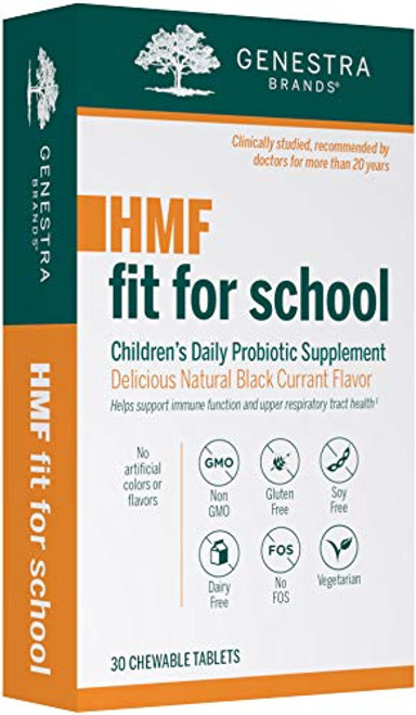Genestra Brands - HMF Fit for School - Childrens Immune Support Formula - 30 Chewable Tablets - Natural Blackcurrant Flavor Genestra Brands - HMF Fit for School - Childrens Immune Support Formula - 30 Chewable Tablets - Natural Blackcurrant Flavor