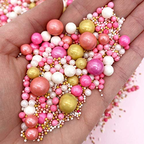Pink Champagne Sprinkle Mix by Simply Sucre   Pearl Sprinkles   Quality Sprinkles   Rose Gold Sprinkles   Edible Sprinkles   4 oz. 8oz. 16 oz. 24 oz.   Bulk Sprinkles   Gold Sprinkles  24 oz pouch