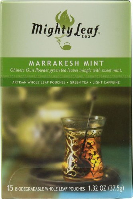 Mighty Leaf Tea Marrakesh Mint Green Tea 15-Count Whole Leaf Pouches  Pack of 3  by Mighty Leaf Tea