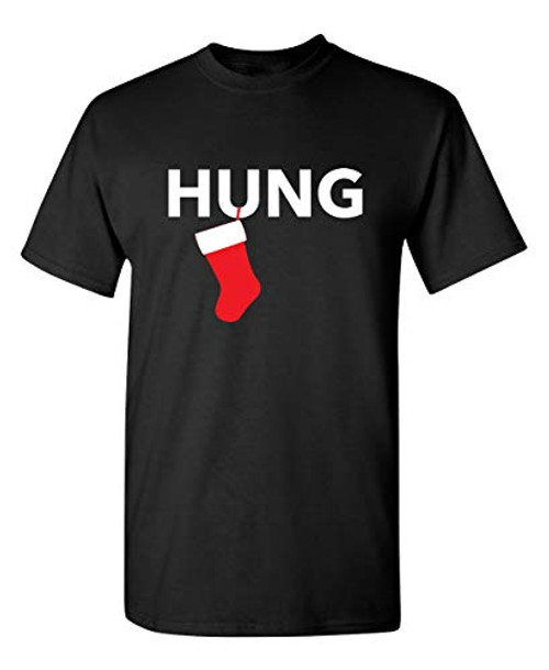 Hung Funny Novelty Graphic Sarcastic T Shirt XL Black Hung Funny Novelty Graphic Sarcastic T Shirt XL Black