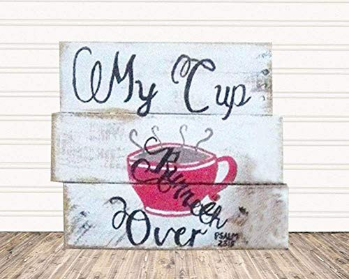 Bible Verse Wall Art My Cup Runneth Over Wood Sign Coffee Decor R16 Bible Verse Wall Art My Cup Runneth Over Wood Sign Coffee Decor R16
