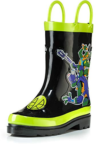 Teenage Mutant Ninja Turtles TMNT Rubber Rain Boots - Size 13 Little Kid Green and Black
