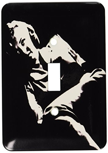 3dRose lsp_46990_1 Marilyn Monroe Marilyn, Monroe, Woman, Silhouette, Portrait, Black and White, Actress Single Toggle Switch