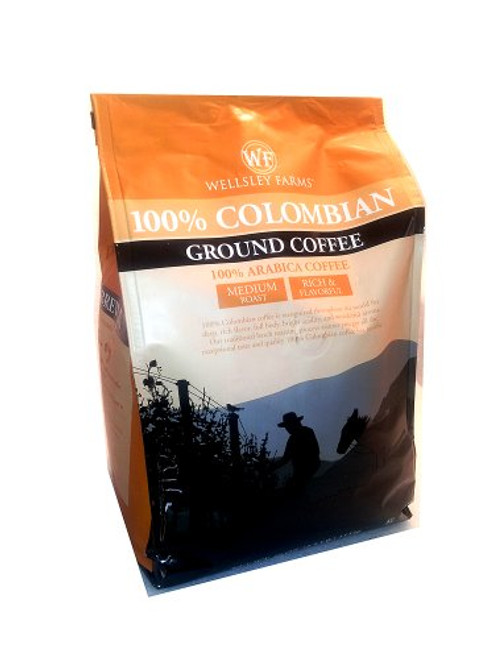 Wellsley Farms 100 percent Colombian Ground Coffee Medium Roast 40 oz. Wellsley Farms 100 percent Colombian Ground Coffee Medium Roast 40 oz.