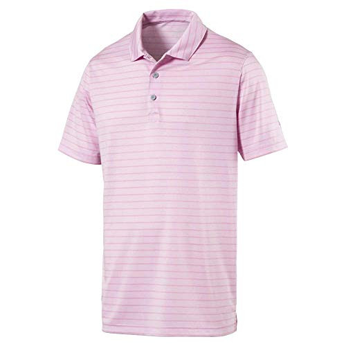 Puma Golf Mens 2019 Rotation Stripe Polo Pale Pink Double x Large