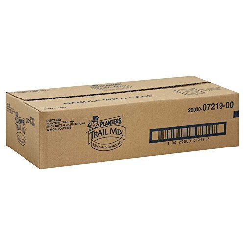 Planters Trail Mix Spicy Nuts  and  Cajun Sticks 6-Ounce Pouches  Pack of 12  by Planters