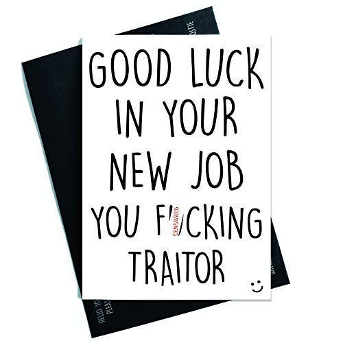 Leaving Card Coworker Card Good Luck New Job F Traitor Congrats New Job Colleague Leaving Funny Card Humour Banter Funny PC284 Leaving Card Coworker Card Good Luck New Job F Traitor Congrats New Job Colleague Leaving Funny Card Humour Banter Funny PC284