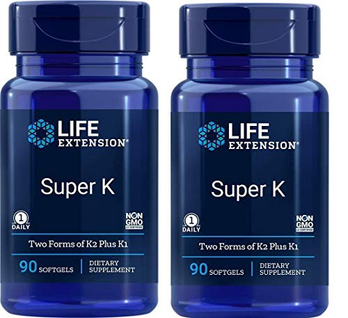 Life Extension SUPER K W  ADVANCED K2 COMPLEX 90 SOFTGELS  2 Pack