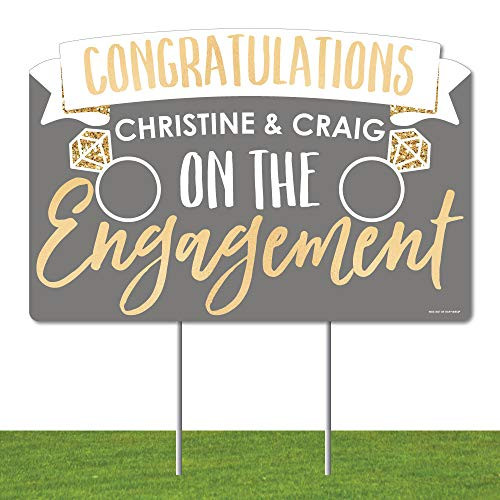 Big Dot of Happiness Personalized Engagement Announcement - Yard Sign Lawn Decorations - Congratulations Custom Name Party Yardy Sign Big Dot of Happiness Personalized Engagement Announcement - Yard Sign Lawn Decorations - Congratulations Custom Name Party Yardy Sign