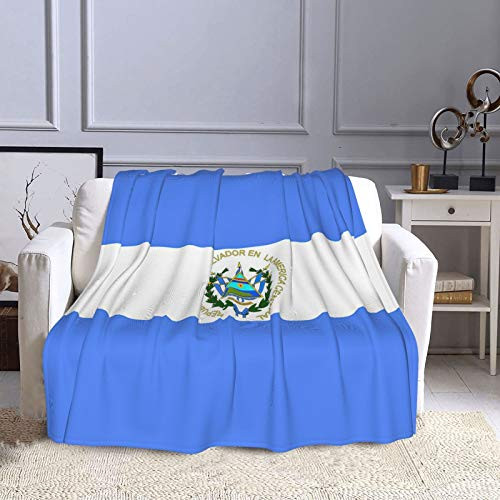 Sylater El Salvador Flag Throw BlanketFlannel Fleece Bedding Blanket as Couch Bedspread Sofa - Soft Lightweight Warm and Cozy