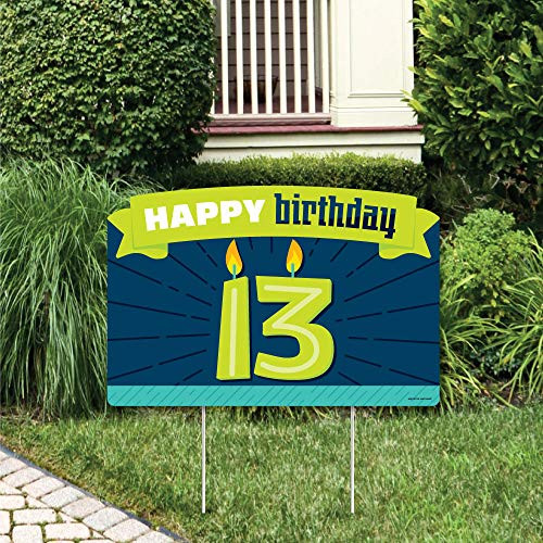Big Dot of Happiness Boy 13th Birthday - Official Teenager Birthday Party Yard Sign Lawn Decorations - Happy Birthday Party Yardy Sign Big Dot of Happiness Boy 13th Birthday - Official Teenager Birthday Party Yard Sign Lawn Decorations - Happy Birthday Party Yardy Sign