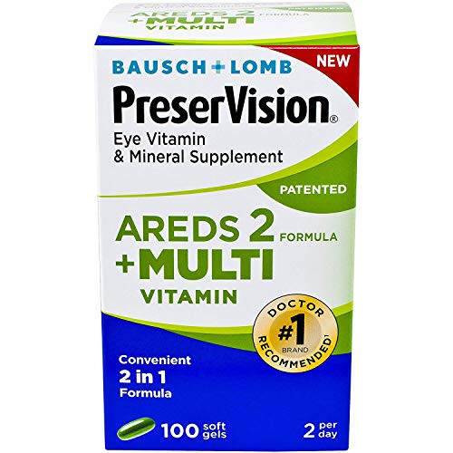 PreserVision AREDS 2 Plus Multivitamin Vitamin and Mineral Supplement Soft Gels 100 Count  2 Pack 100 Count