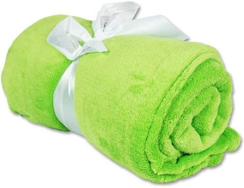 Threadart Super Soft Ultra Plush Fleece Throw Blankets 50 inch x60 inch    Fuzzy Soft Cozy Microfiber   Lime Green   11 Colors Available