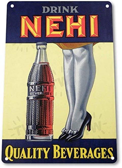 SRongmao NEHI Cola Beverages Soda Pop Ad Vintage Look Retro Store Wall Decor Metal Tin Sign 16x12in SRongmao NEHI Cola Beverages Soda Pop Ad Vintage Look Retro Store Wall Decor Metal Tin Sign 16x12in