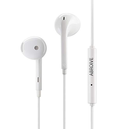 abroive Ear phones Vize 3.5mm Wired Headphones Noise Isolating Earphones Volume Control  and  Built-in Microphone