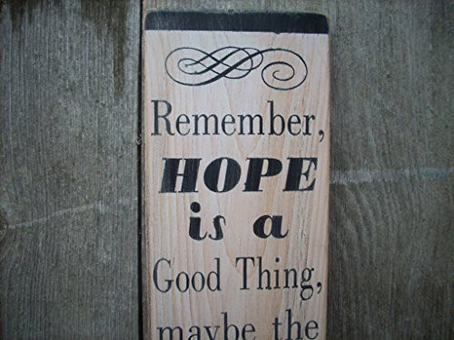 Stephen King Sign Remember Hope is a Good Thing The Shawshank Redemption Painted Wood Sign