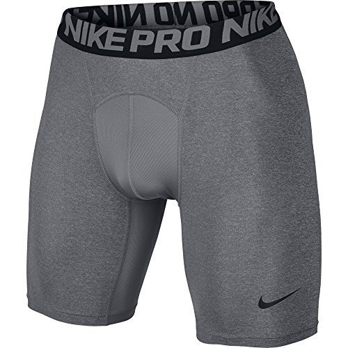 NIKE Mens Pro Shorts Carbon Heather Black Black Medium