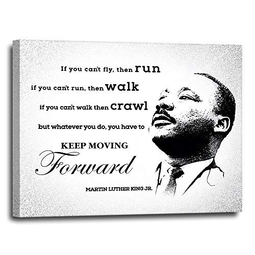 MLK Quote on Canvas 16x20 - Black Wall Art Home Decor- Vintage Wall Decor Print - Unique Gift for Martin Luther King Black History Civil Rights Fans Teachers - Ready to Hang Poster Artwork