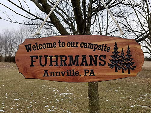 pmxkbzzr Welcome to Our Campsite Camping Signs Signs Camping Signs Campsite Sign Custom Wooden Camper Wood Signs Camper Sign Signs 842177