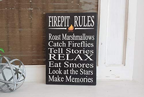 pmxkbzzr Welcome to Our Fire Pit Sign Welcome to The Fire Pit Wood Sign Firepit Rules Sign Fire Pit Rules Sign