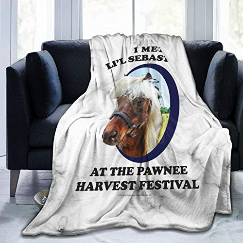 Luomingg I Met LiL Sebastian Pawnee Parks Rec Cozy Soft Blanket Micro Fleece Blanket 50 inch X40 inch