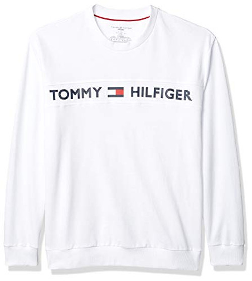 Tommy Hilfiger Mens Modern Essentials French Terry Sweatshirt White Vertical Tommy Logo L