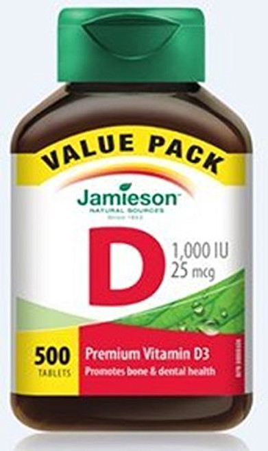 Jamieson Vitamin D 1000IU Value Pack 500 tabs