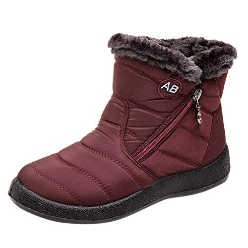 Gibobby Winter Boots for WomenSnow Boots Fur Lined Warm Hiking Boots Slip On Waterproof Outdoor Booties Comfortable Shoes