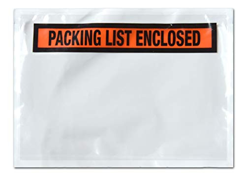 Packing List Enclosed Pouches Invoice Label Envelopes Clear Orange 7 1 2 x 5 1 2 inch Self Adhesive 1000 Pack