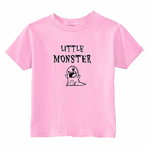 U.S. Custom Kids Little Monster Toddler T-Shirt 5-6T T-Shirt Light Pink Toddler T-Shirt