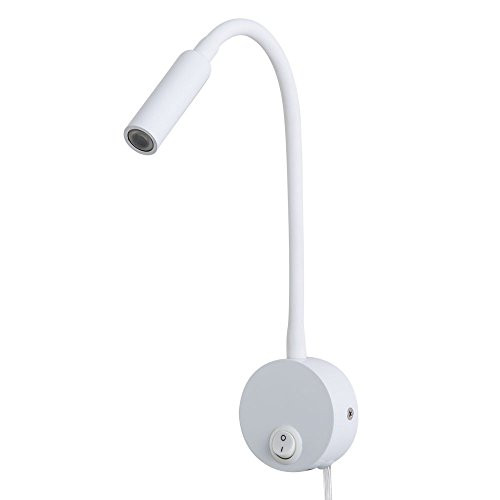 Agese 3W LED Wall Sconces Wall Mounted Reading Lamp Cord Headboard for Bedroom Hotel Office(White(3000K))