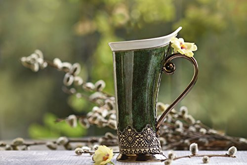 Ceramic Mug Tea MugHandbuilding Ceramics and pottery Ceramic cup Tea cup Coffee cup Coffee mug Handmade mug Unique mug Green mug