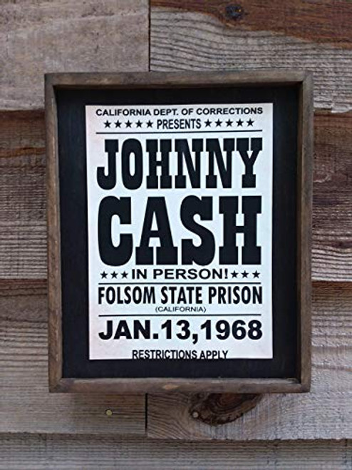 Johnny Cash Folsom State Prison Poster - Wooden Sign Johnny Cash Folsom State Prison Poster - Wooden Sign