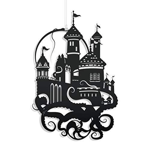 Little Mermaid Prince Erics Castle UNFRAMED ariel ursula prince eric silhouette hand cut paper craft unique art disney inspired artwork