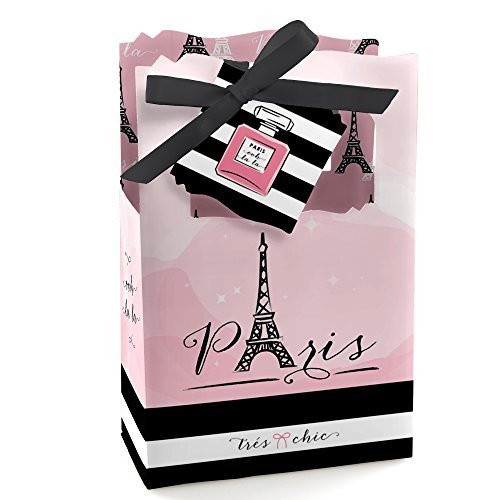 Big Dot of Happiness Paris, Ooh La La - Paris Themed Baby Shower or Birthday Party Favor Boxes - Set of 12