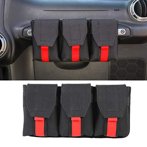 ZTYCKJ Passenger Grab Handle Storage Bags Organizer for 2018 2019 Jeep Wrangler JL JLU Sports Rubicon 2020 Gladiator JT Interior Accessories Black