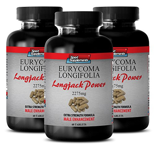 Ginseng Root - Longjack Power Eurycoma Longifolia 2275mg - Increase in Testosterone  3 Bottles - 180 Tablets