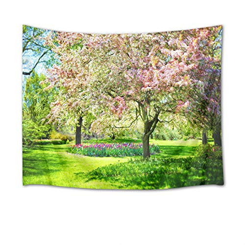 HVEST Cherry Blossom Tapestry Pink Flowers on The Tree in Green Garden Wall Hanging Spring Scenery Tapestries for Bedroom Living Room Dorm Decor80Wx60H inches HVEST Cherry Blossom Tapestry Pink Flowers on The Tree in Green Garden Wall Hanging Spring Scenery Tapestries for Bedroom Living Room Dorm Decor80Wx60H inches