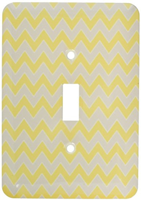 3dRose LLC lsp_128580_1 Chevron Pattern Yellow and Gray Zigzag Single Toggle Switch